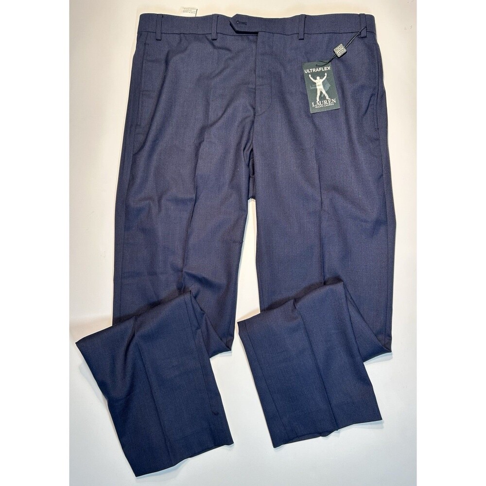 Ralph Lauren Men’s Navy Blue Pants Flat Front Ultra Flex Classic Fit 36X32 NEW!!